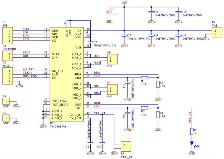 Schematic - Analog Devices Inc. TMC261-BOB Evaluation Board